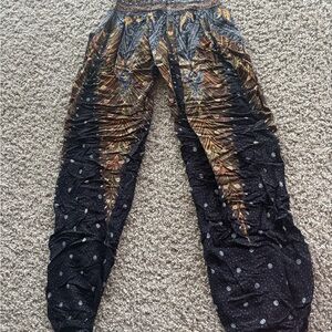 Bohemian Black and Gold Patterned Pants